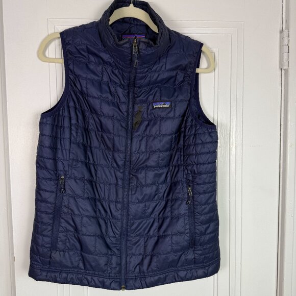 Patagonia Nano Puff Vest – Women's [LARGE] – [NAVY] – Slightly Used / Patched - Picture 1 of 7